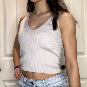 ribbed white crop top